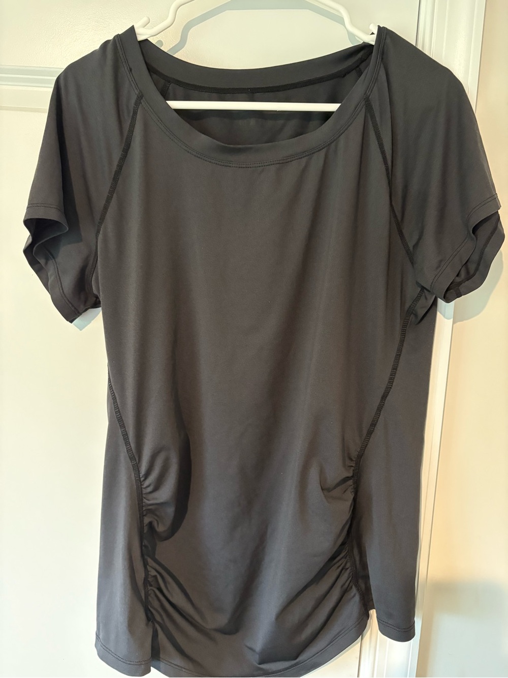Maternity Black Short-Sleeve Active Top- Size L